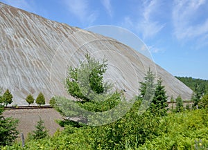 Spoil tip or boney pile, gob pile, bing, batch or pit heap is a pile built photo