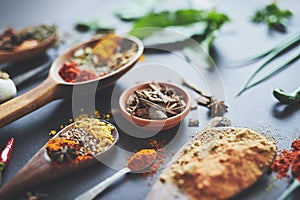 Spoil your tastebuds with our wonderful range of spices. an assortment of spices.