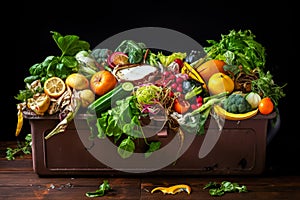 spoiled fruit in the trash