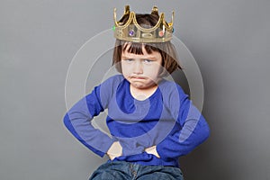 Spoiled kid concept illustrated with a crown