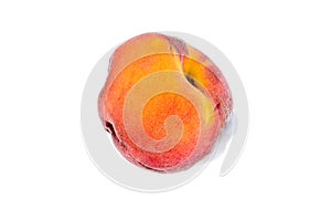 Spoiled peach covered with mold and rot