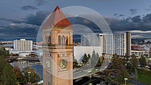 spokane clock tower downtown hotel river