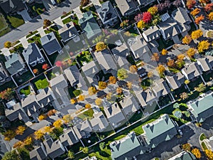 spokane neighborhood homes aerial view autumn