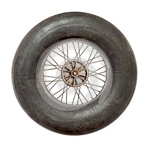 Spoke wheel with inflated tire tube photo