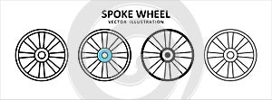 spoke wheel velg tire vector icon design. car motorcycle spare part replacement service