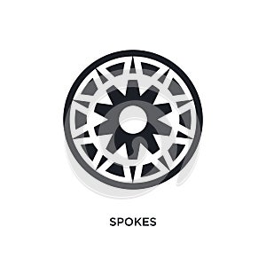 spokes isolated icon. simple element illustration from sew concept icons. spokes editable logo sign symbol design on white