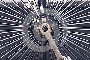 Spokes and pedals of an old bicycle