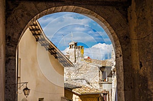 Spoleto roofs from Porta Fuga