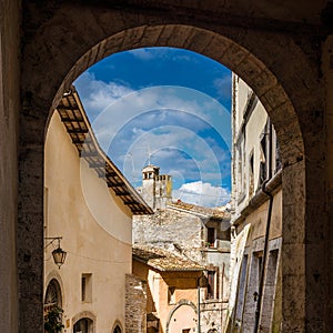 Spoleto street from Porta Fuga photo