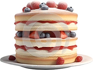 Sponge Cake. Classic Victoria sandwich recipe. Generative AI