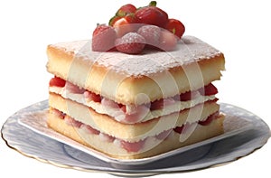 Sponge Cake. Classic Victoria sandwich recipe. Generative AI