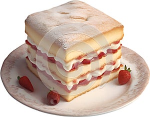 Sponge Cake. Classic Victoria sandwich recipe. Generative AI
