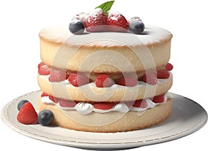 Sponge Cake. Classic Victoria sandwich recipe. Generative AI