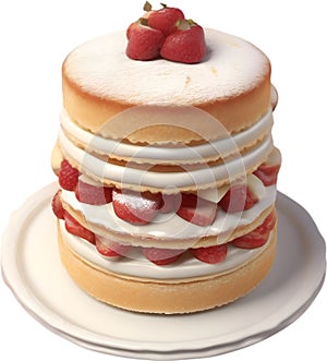 Sponge Cake. Classic Victoria sandwich recipe. Generative AI