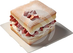 Sponge Cake. Classic Victoria sandwich recipe. Generative AI