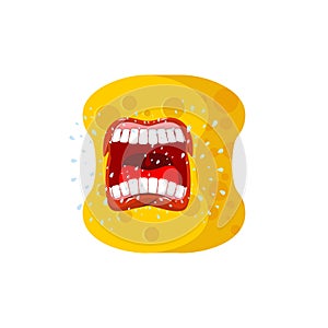 Sponge emoji scream. Emotions shout yellow avatar sponge