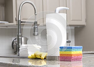 Sponge, paper towels - housework