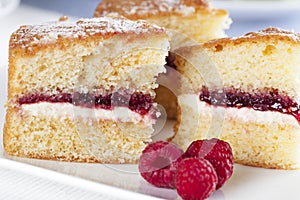 Spongecake and Raspberries