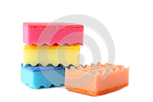 Sponges cleaning kit isolated on white background