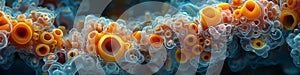 Sponges in water are marine invertebrates, showing underwater organism beauty photo