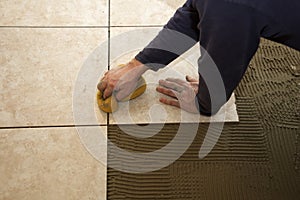 Sponging Ceramic Tile