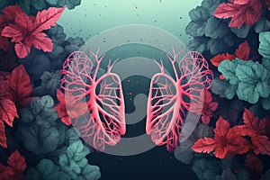 Spongy Lungs nature. Generate Ai
