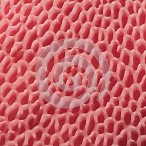 Spongy texture of the bottom of the cap mushroom tinted red