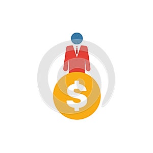 Sponsor icon. Flat creative element from business management icons collection. Colored sponsor icon for templates, web design and