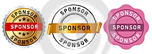 sponsor sponsorship gold purple and black stamp circle seal emblem badge business company donate