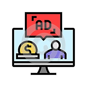 sponsored content color icon vector illustration photo