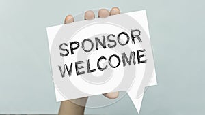 Sponsors welcome text concept isolated over