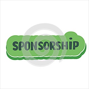 sponsorship hand drawing lettering word on white, photo