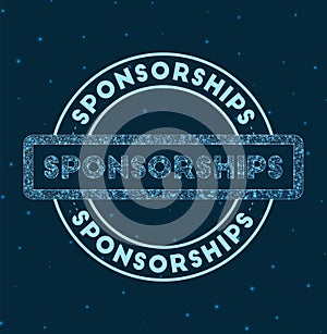 Sponsorships. Glowing round badge. photo