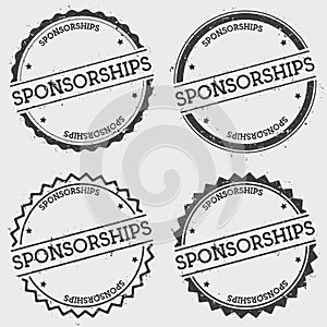 Sponsorships insignia stamp isolated on white. photo