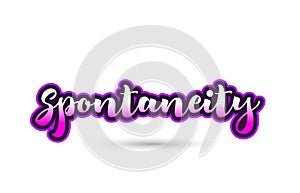 spontaneity calligraphic pink font text logo icon typography design