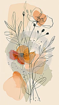 Spontaneous Blooms: A Vibrant Floral Illustration for a Fall-ins