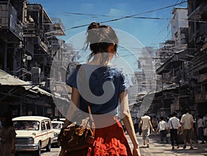 Spontaneous Street View at Transportcore Intersection Vibrant He Jiaying Style Back Button Focus.