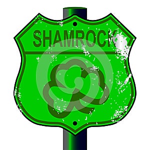 Spoof Green Shamrock Route 66 Highway Sign