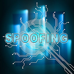 Spoofing Attack Cyber Crime Hoax 2d Illustration