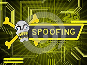 Spoofing Attack Cyber Crime Hoax 2d Illustration