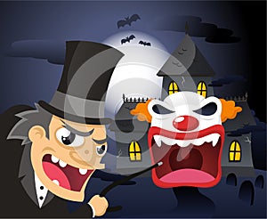 Spook house cartoon illustration