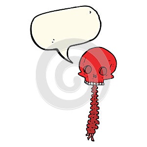 spooky cartoon sull and spine with speech bubble photo