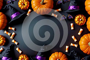 Spooky Chalkboard Halloween, Candy, Bats & More, AI Generated