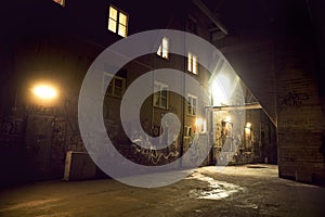 Spooky dark alley