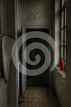 Spooky door in a haunted house