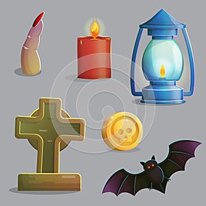 Spooky graveyard items for game design