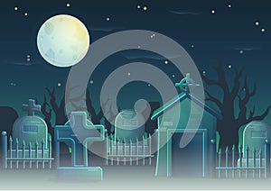 Spooky graveyard items for game design