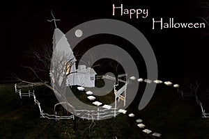 Spooky halloween background card with text