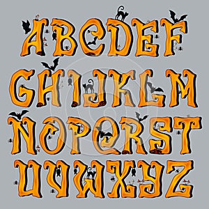 Spooky Halloween Font Capital Letters