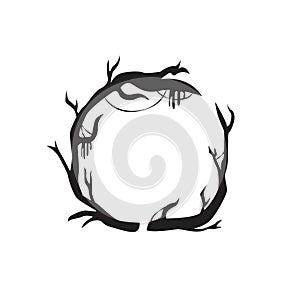 Spooky halloween frame tree design vector